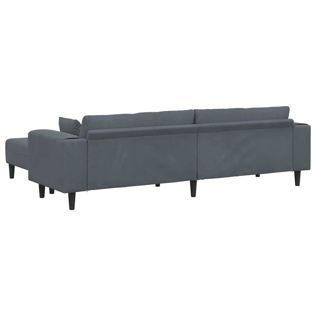 Velvet Sofa with Cushion 3 pcs Dark Grey 208 cm Velvet